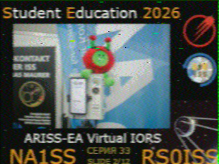 SSTV-Bild Slide 2: ARISS-EA Virtual IORS